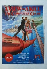 Vintage 007 A View To A Kill Game Poster with Commodore 64 Computer Game (1985)