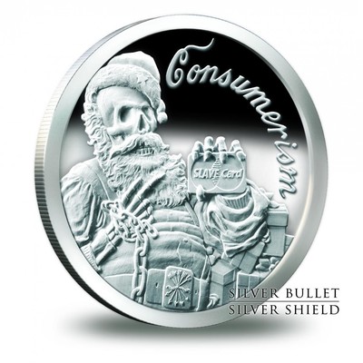2013 PEACE ON EARTH// SANTA SLAVE 1OZ /"CHRISTMAS SPECIAL/" SILVER BULLET SHIELD