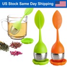 Silicone Tea Infuser Strainer Stainless Herbal Spice Filter Diffuser GreenOrange