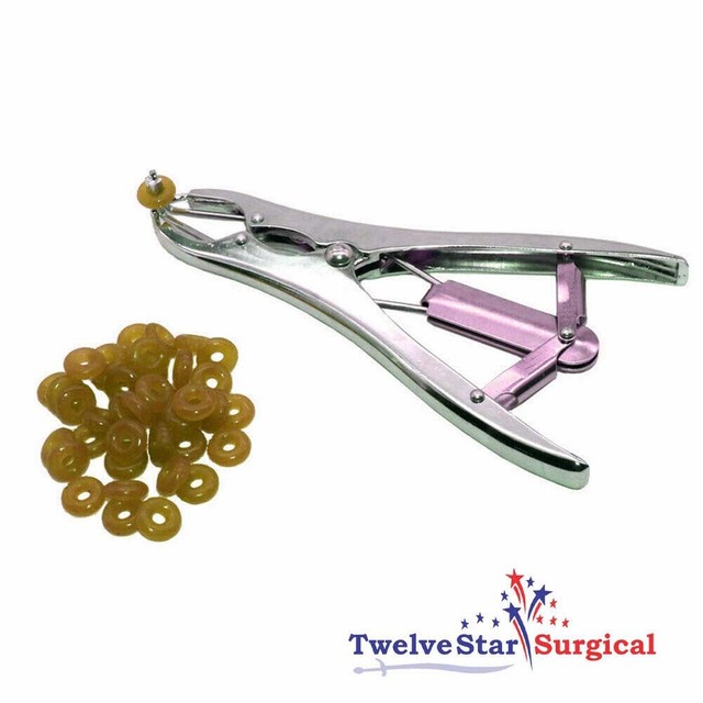 100 Pcs Livestock Castration Rings for Pig Sheep Cow Veterinary Equipment
