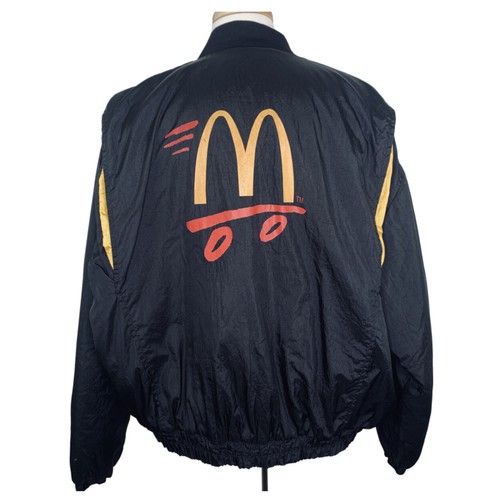 McDonald’s Vintage 90s Crest Employee Jacket Black Drive Thru 2XL XXL EUC - Picture 2 of 8
