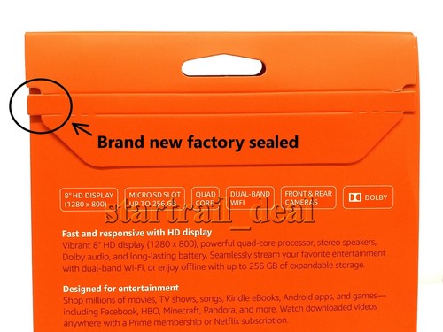 NEW Amazon fire HD 8 16GB Tablet 8" Display 8th Generation 1.30GHz Black microSD - Picture 2 of 7