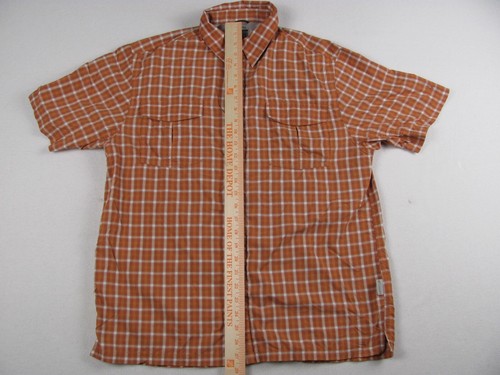 Camisa Columbia Hombre Mediana Naranja A Cuadros Botones Senderismo Ventilada Titanio - Imagen 5 de 15