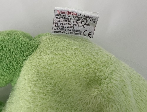 Ty Pluffies Leapers Frog Froggy 8" Plush Green Stuffed Animal Floppy Yellow 2006 - Picture 7 of 7