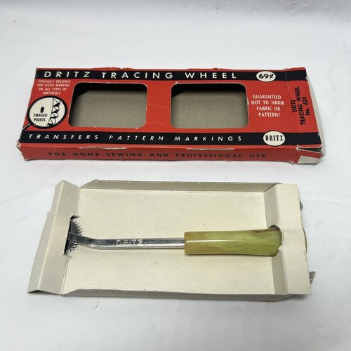 Dritz Tracing Wheel Bakelite Handle Vintage 1956 with Original Package NIB NOS - Picture 9 of 20