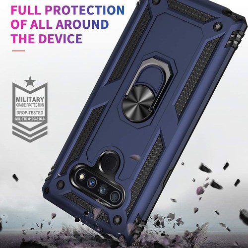 For LG Stylo 6 Case Full Body Ring Stand Phone Cover + Tempered Glass Protector - Picture 22 of 45
