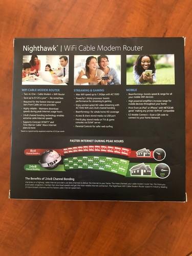 NETGEAR Nighthawk AC1900 Dual-Band Wi-Fi Cable Modem Router C7000 - Used - Picture 2 of 6