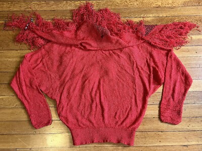VINTAGE French Rags Hand Loomed Sweater Women's 1 Red 80s | eBay