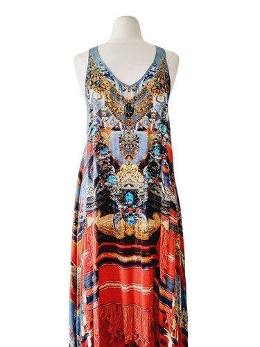CAMILLA Silk Maxi Racerback Dress SIZE 2 - Picture 3 of 11