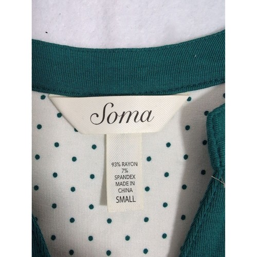 Soma Sleepshirt Womens S White Green Embraceable Cool Nights Sleeveless Pullover - Picture 5 of 9