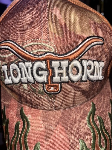 Texas Longhorns Adjustable Strapback Camo And Orange Flamed Hat Cap - Picture 2 of 5