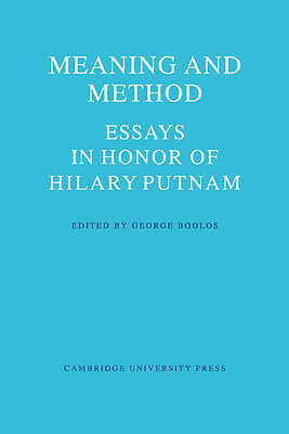 Meaning and Method Essays in Honor of Hilary Putnam Boolos Paperback