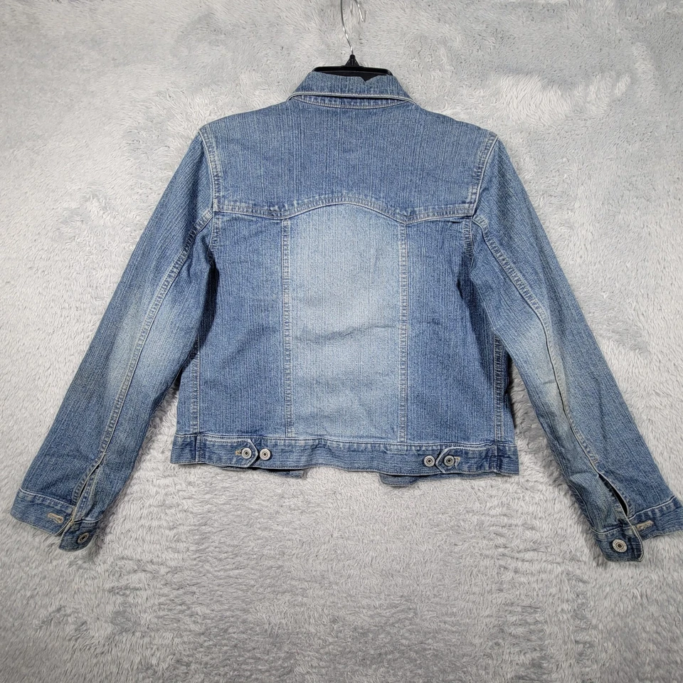 Gap Denim Jean Jacket Kids Girls XXL Blue Button Up Long Sleeve - dirt/wear - Image 4 of 4