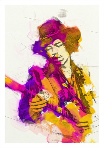 JIMI HENDRIX 6 -DEEP FRAMED CANVAS WALL SPLASH ART PICTURE PAPER PRINT- PURPLE - Picture 17 of 17