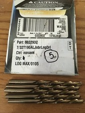(5) 7/32" Type 190-AL HI-Moly 135° Split Point Gold Finish Left Hand Jobber Dril