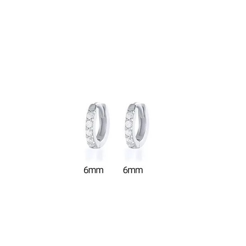 Elegant Crystal Hoop Earrings Small Smooth Huggie Cubic Diamond Zirconia Women - Picture 13 of 26