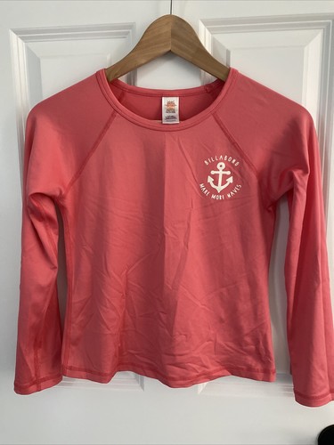 girls billabong peach rash guard size large  - Picture 1 of 4