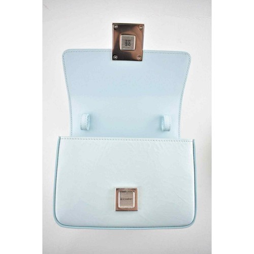 Givenchy Mini 4G Sky Blue Patent Leather Silver Logo Flap Crossbody Shoulder Bag - Picture 9 of 11