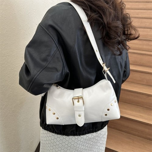 Bolso Pequeño Estilo Retro Estilo Maillard Niña Picante Cuero Bolso de Hombro axila - Imagen 8 de 16