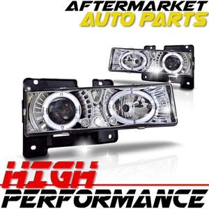 For-1998-GMC-Yukon-Halo-Projector-Headlight-Chrome-Clear