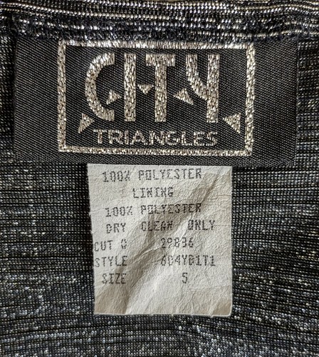 City Triangles Top Camisole Strappy Stretch Metallic Silver Black Womens S - Picture 8 of 9