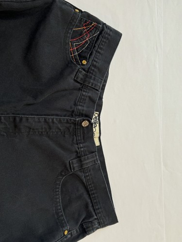 Jeans negros Pelle Pelle para hombre 38x34 (medido 38x31,5) puntada decorativa premium - Imagen 4 de 12