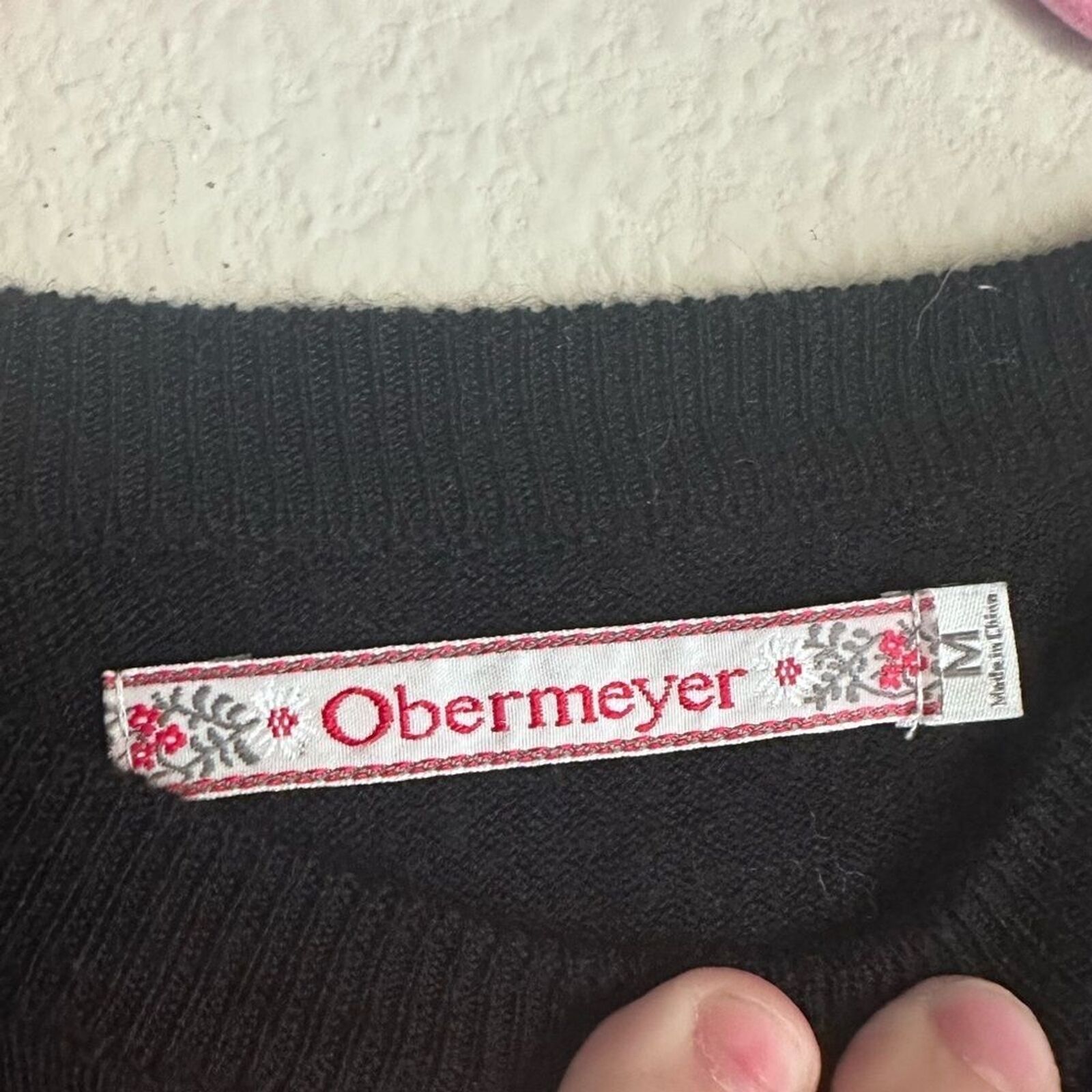 Obermeyer Crewneck light weight black wool sweater - image 2
