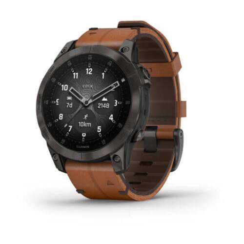 Garmin EPIX GEN 2 Black TItanium Leather + Silicone Sapphire 47mm 010-02582-30 - Bild 2 von 5