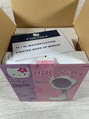 Hello Kitty Lighted Mirror Adjustable 2001 Sanrio Open Box HK75W Makeup RARE - Picture 16 of 16