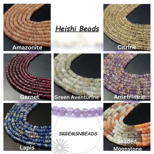 Natural Multi-Color Heishi Disc Tire Beads Smooth Gemstone Loose Plain Beads - Picture 41 of 58