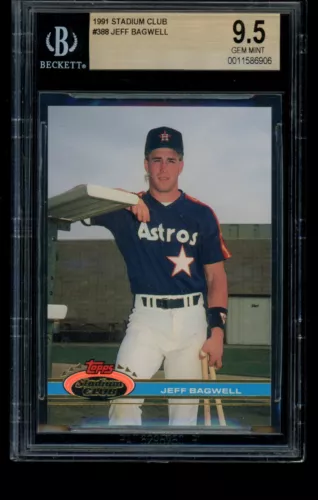Jeff Bagwell - 1991 Stadium Club -  BGS 9.5 - GEM Mint - HOF - Astros