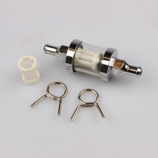 Petrol filter fuel filter chrome glass 8 mm