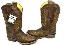 Corral Women's STUDDED Crystal Inlay WESTERN SZ 6.5 M Boot - Square Toe - C2858