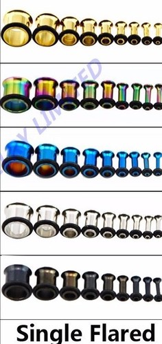 1x 1.6 -30mm Steel O'Ring Single Flare Tunnel Stretcher Ear plug Earing Expander - Picture 2 of 3