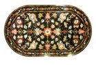 4'x2' black Marble coffee Table Top stones Inlay pietra dura antique decor k2