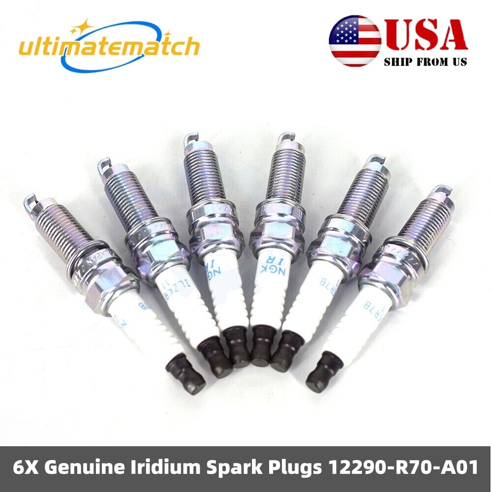 6Pcs Genuine ILZKR7B11 Iridium Spark Plugs for Acura Honda RAM 12290-R70-A01