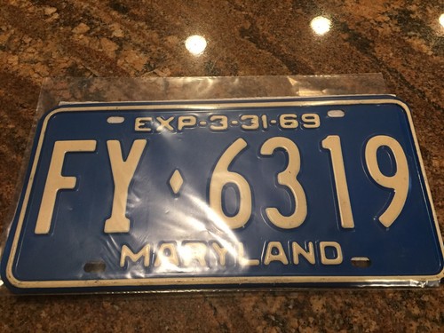 1969 Maryland PAAR Nummernschilder Kennzeichen. FY- 6319 MD. Sehr Gut - Bild 4 von 4