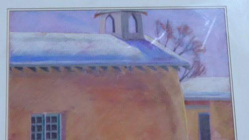 "Pieza clásica de Santa Fe pastel de Alice Webb llamada "Luz rosa de invierno" - Imagen 11 de 11