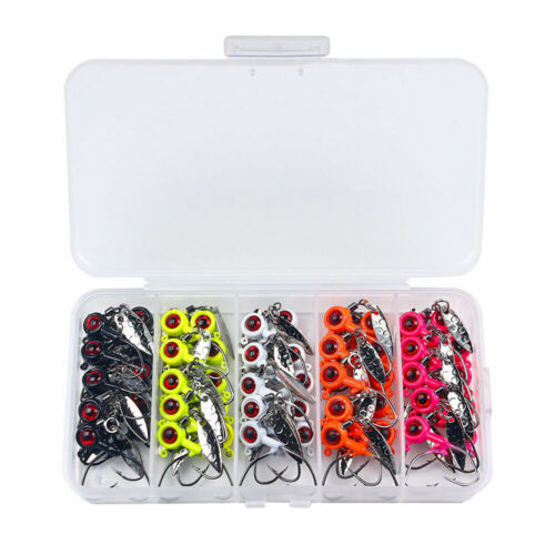50pcs/box Spoon Lead Jig Head Fishing Hooks Crappie Lure Bait Kit Tackle Set - Picture 13 of 16