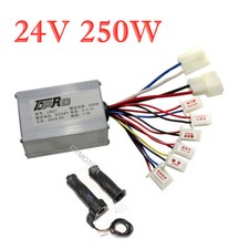 DC 24V 250W Brush Motor Speed Controller + Throttle Grip E-Bike Scooter Minibike