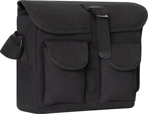 Heavyweight Black Cotton Canvas Ammo Shoulder Carry Bag 2278 Rothco