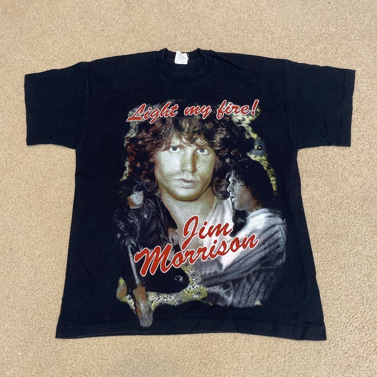 Vintage Jim Morrison The Doors Band Light My Fire Memorial Rap Tee