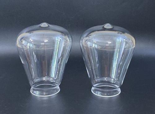 Glass Light Shades Clear Teardrop Pendant Vanity 2 1/4” Fitter SET LOT OF 2 - Picture 7 of 7