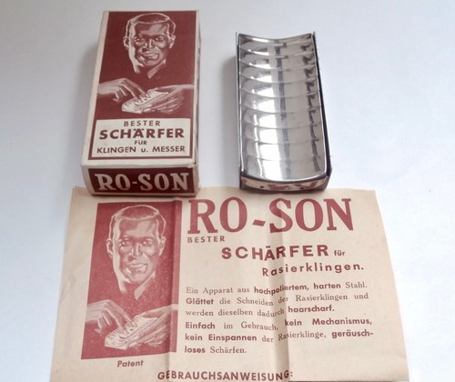 Rasierklingen Schärfer RO-SON Roson Antik Old Blade & Razor Sharpener Nos WW2! - Bild 2 von 11