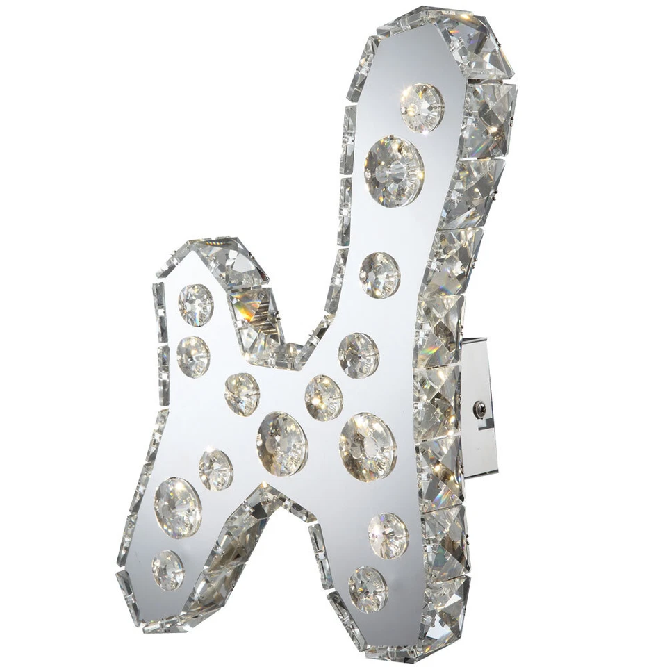 Luxus LED Kristall Wand Lampe Wohn Zimmer Beleuchtung Chrom Spiegel Flur Leuchte - Bild 2 von 4