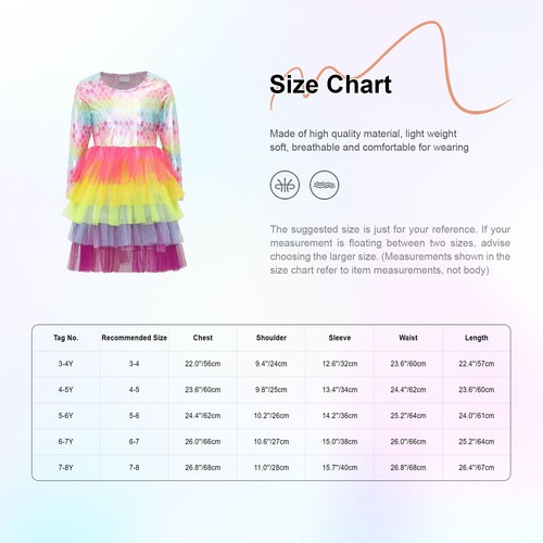 Mermaid Costume Kids Girls Metallic Dress Long Sleeve Fish Scale Print  - Picture 12 of 48