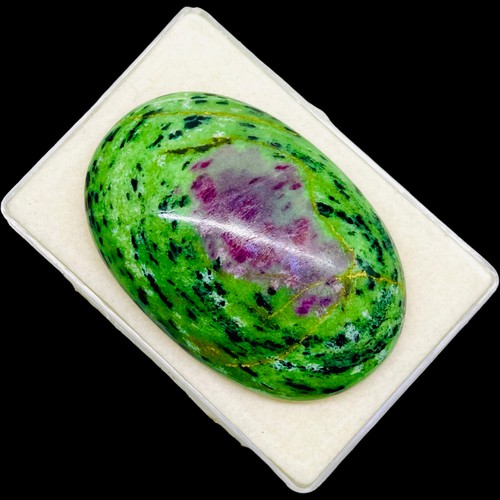 453 Cts Unheated Natural Ruby Zoisite 68x45mm Oval Cabochon Loose Gemstone - Picture 7 of 17