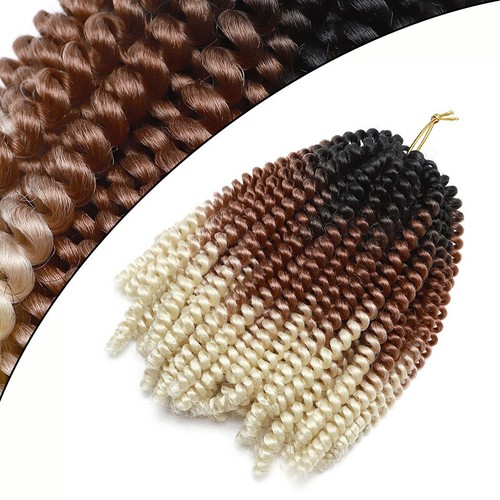 US Curly Wavy Afro Spring Twist Passion Braids Hair Crochet Extension AS Human - Picture 48 of 51