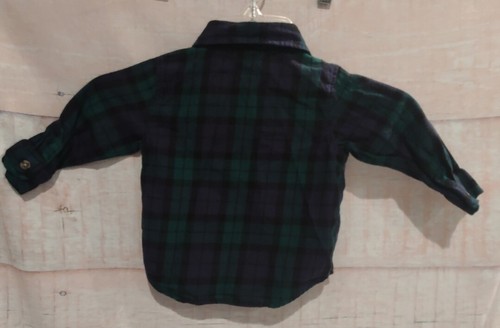 Old Navy Baby Junge Flanellhemd mit Knopfleiste 6-12 Monate grün und blau - Bild 3 von 3