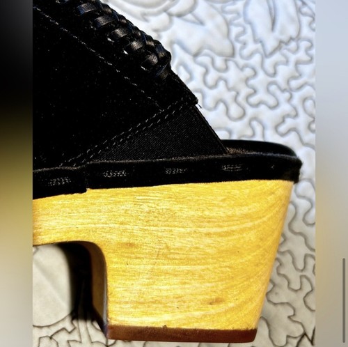 FRYE & CO Odessa Braid Plateau Pantoletten/Clogs schwarz Wildleder mit Holzabsatz Gr. 9 - Bild 10 von 12